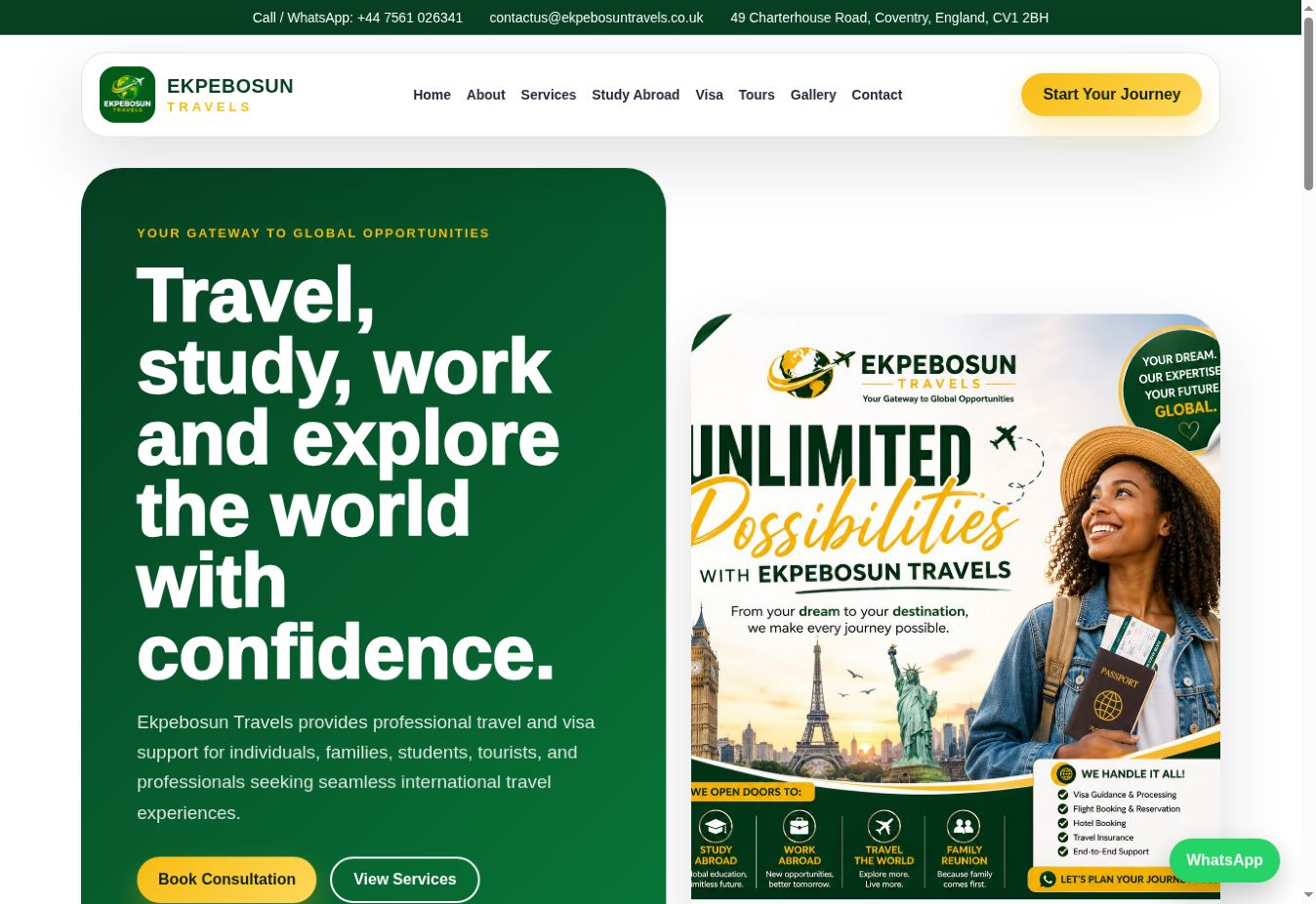 Ekpebosun Travels website screenshot
