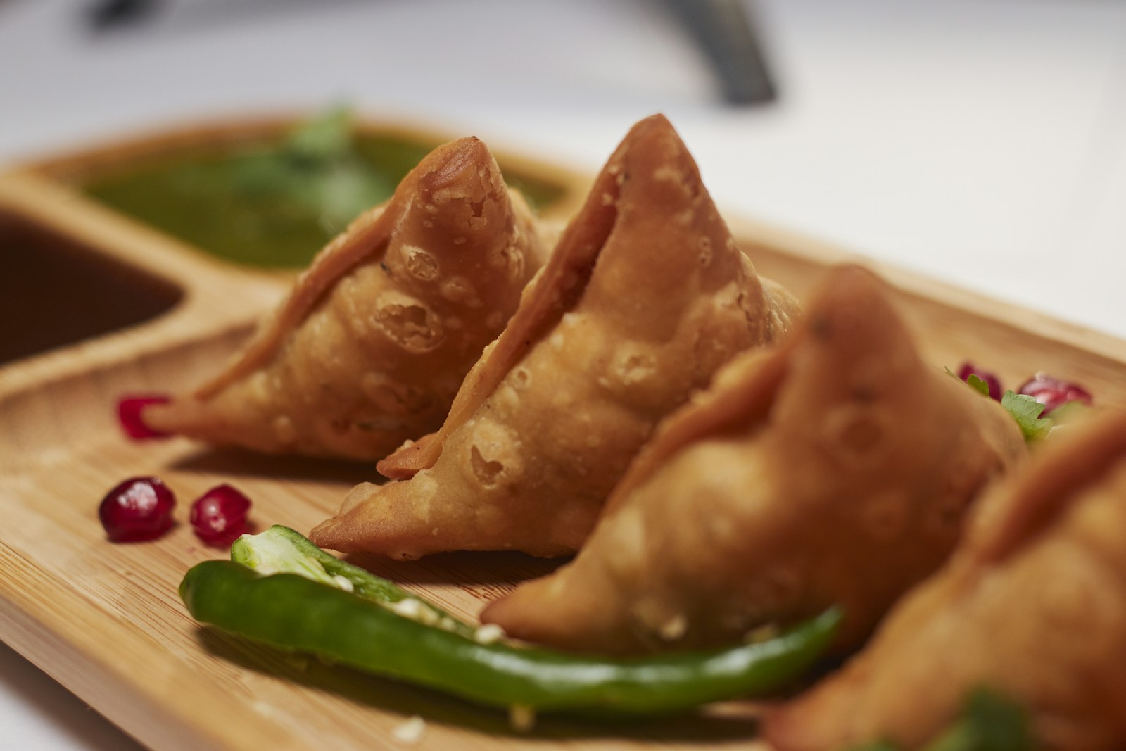 Freshly prepared samosas