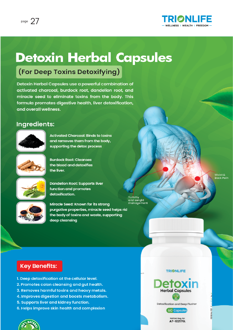 Detoxin Herbal Capsules product information